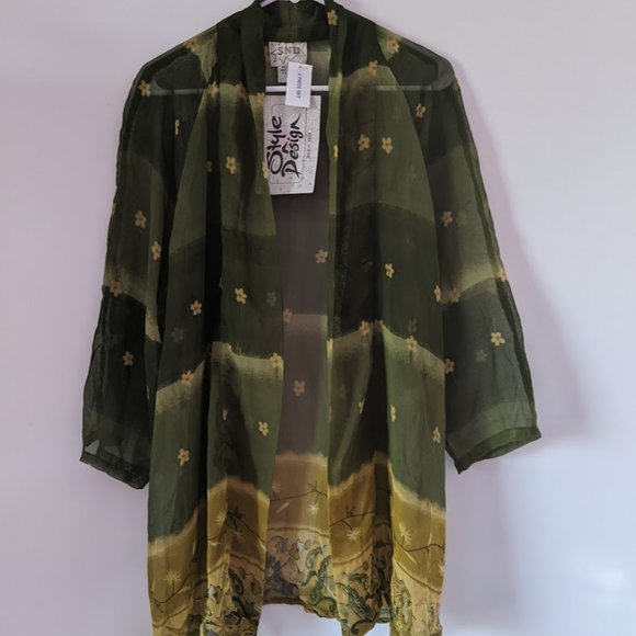 SND NWT Green & yellow coverup, size 1X - Picture 1 of 3